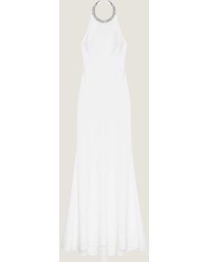 Givenchy Halter Neck Evening Dress With Crystals - Natural