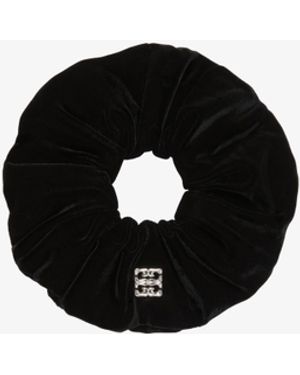 Givenchy Oversized Velvet Scrunchy with 4G Liquid Detail - Black