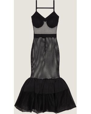 Givenchy Open Back Ruffled Dress - Black