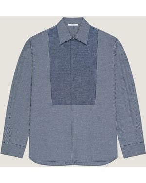 Givenchy Couture Seam Checked Tuxedo Shirt - Blue