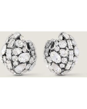 Givenchy Bold Crystals Clip Earrings - Natural