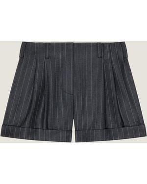 Givenchy Double Pleat Striped Shorts - Blue