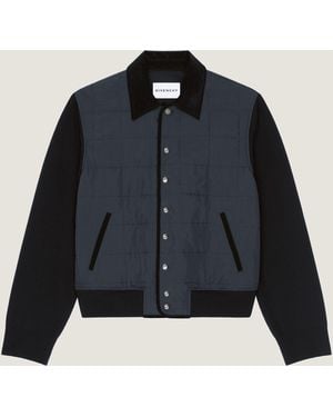 Givenchy Quilted Blouson With Paris Patch - Blue