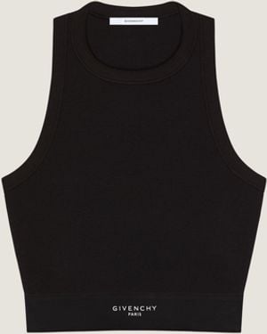 Givenchy Canotta cropped in cotone con fascia - Nero