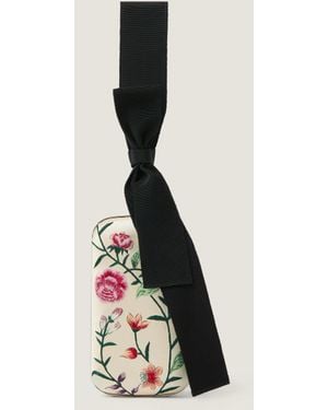 Givenchy Evening Clutch With Floral Embroideries And Bow - Natural