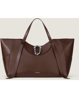 Givenchy Sac The Snatch large en cuir grainé - Marron