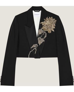 Givenchy Cropped Embroidered Jacket - Black