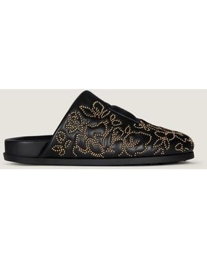 Givenchy Label Flat Mules - Black