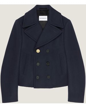 Givenchy Cropped Pea Coat - Blue