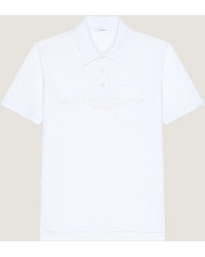 Givenchy Polo en coton et soie avec jacquard Paris - Blanc