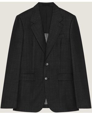 Givenchy Single-Breasted Fitted Checked Jacket - Black