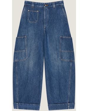 Givenchy Medium Cropped Cocoon Cargo Jeans - Blue