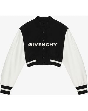 Givenchy Cropped Varsity Jacket - Black