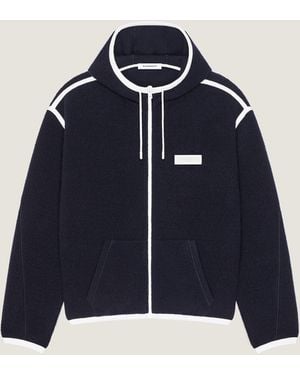 Givenchy Giacca senza maniche in tessuto garzato con dettaglio in gros-grain - Blu