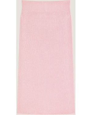 Givenchy Gonna midi in lana di alpaca con Paris 1952 - Rosa
