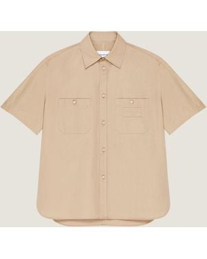 Givenchy Couture Seam Shirt In Cotton With Paris Patch - Natural