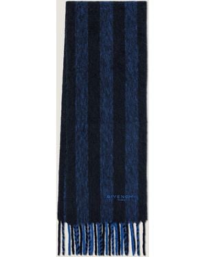 Givenchy Sciarpa ampia Paris a righe in lana di alpaca - Blu