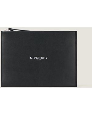 Givenchy Grande pochette Antigona Stamped en cuir - Noir