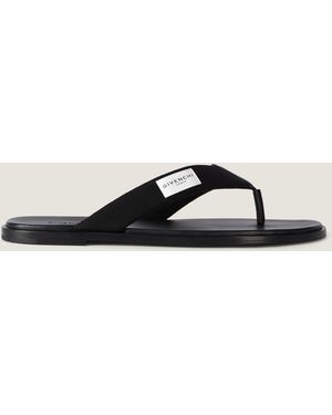 Givenchy Bay Thongs In Gros Grain And Leather - Black