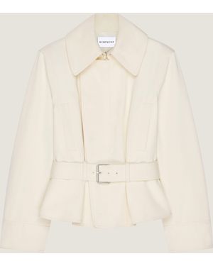 Givenchy Cropped Belted Jacket - Natural
