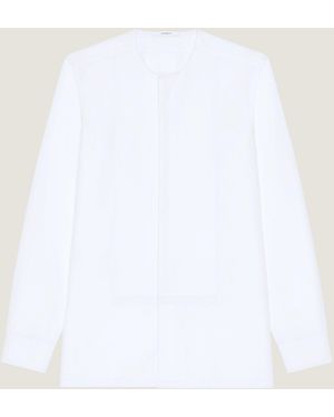 Givenchy Collarless Tuxedo Shirt - White