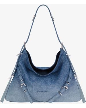 Givenchy Sac Voyou medium en denim dégradé - Bleu