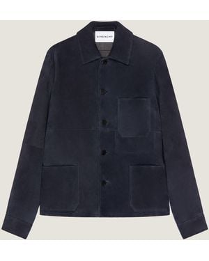 Givenchy Surchemise Couture Seam en suède - Bleu