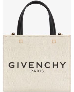 Givenchy Sand Canvas Mini G-Tote Handbag - Natural