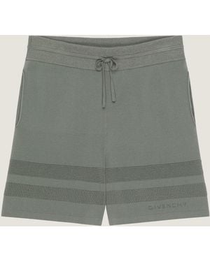 Givenchy Pantaloncini in maglia con dettagli in rete - Verde