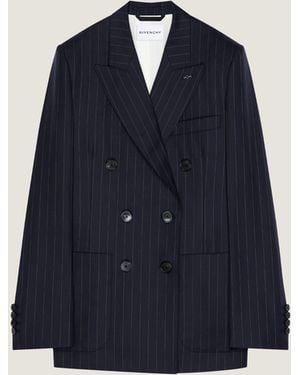 Givenchy Double-Breasted Striped Jacket - Blue