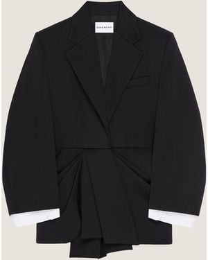 Givenchy Single-Breasted Draped Jacket - Blue