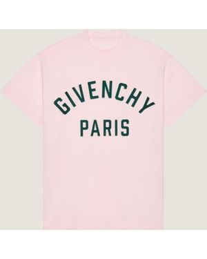 Givenchy T-shirt in cotone con ricamo Paris - Rosa
