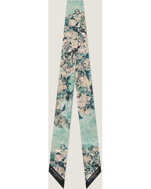 Givenchy Bandeau en soie imprimé roses - Blanc