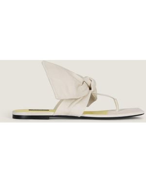 Givenchy Boudoir Thongs In Nappa Leather With Bow - Natural