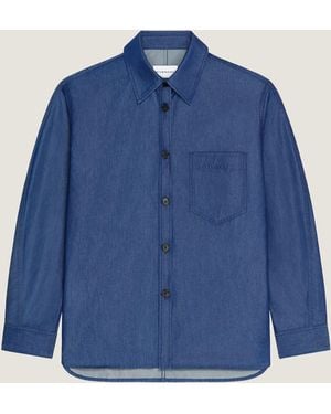 Givenchy Couture Seam Overshirt Denim With Stamp - Blue