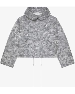 Givenchy Cat Jacquard Short Parka - Gray