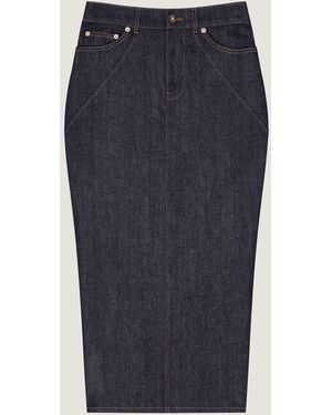 Givenchy Gonna midi elasticizzata in denim grezzo - Blu