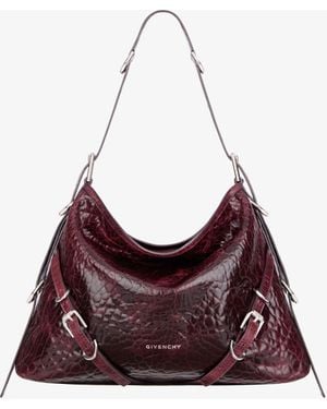 Givenchy Crackled Patent Voyou Bag - Purple