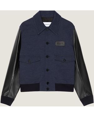 Givenchy Mix Material Aviator Blouson - Blue