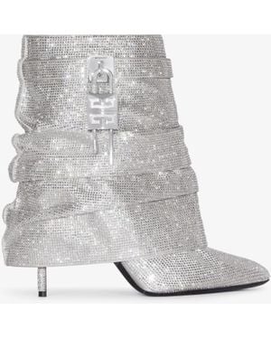 Givenchy Shark Lock Stiletto Ankle Boots - White