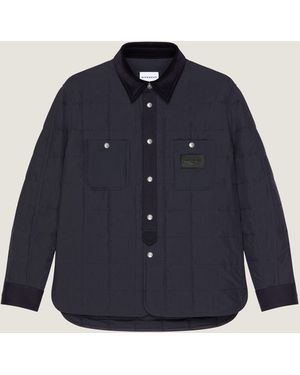 Givenchy Couture Seam Quilted Overshirt Paris Patch - Blue