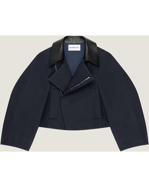 Givenchy Caban cropped in cotone e lana - Blu