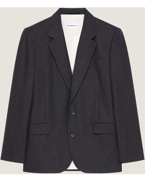 Givenchy Veste simple boutonnage en flanelle - Bleu