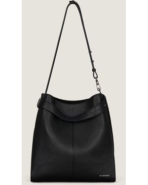 Givenchy Borsa Hobo Belted media in pelle fiore - Nero