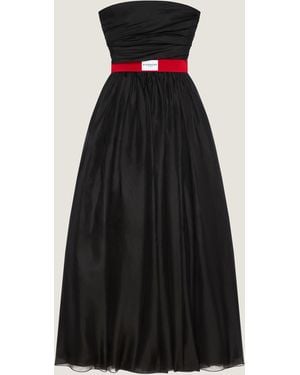 Givenchy Belted Silk Organza Bustier Gown - Black