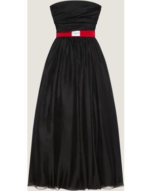 Givenchy Belted Silk Organza Bustier Gown - Black