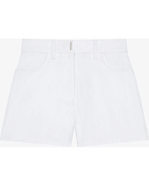 Givenchy Slim Fit Shorts In Denim - White