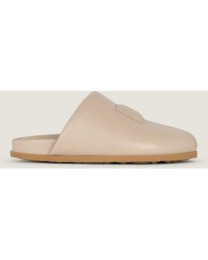 Givenchy Label Flat Mules - Natural