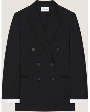 Givenchy Double-Breasted Slashed Jacket - Black