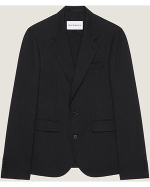 Givenchy Veste destructurée simple boutonnage en flanelle - Noir